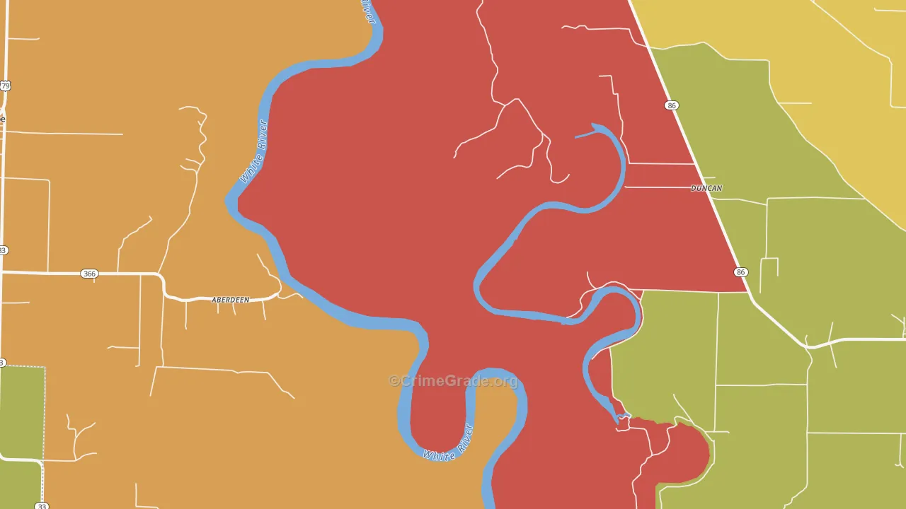 Preston Ferry, AR Map of Theft Rates