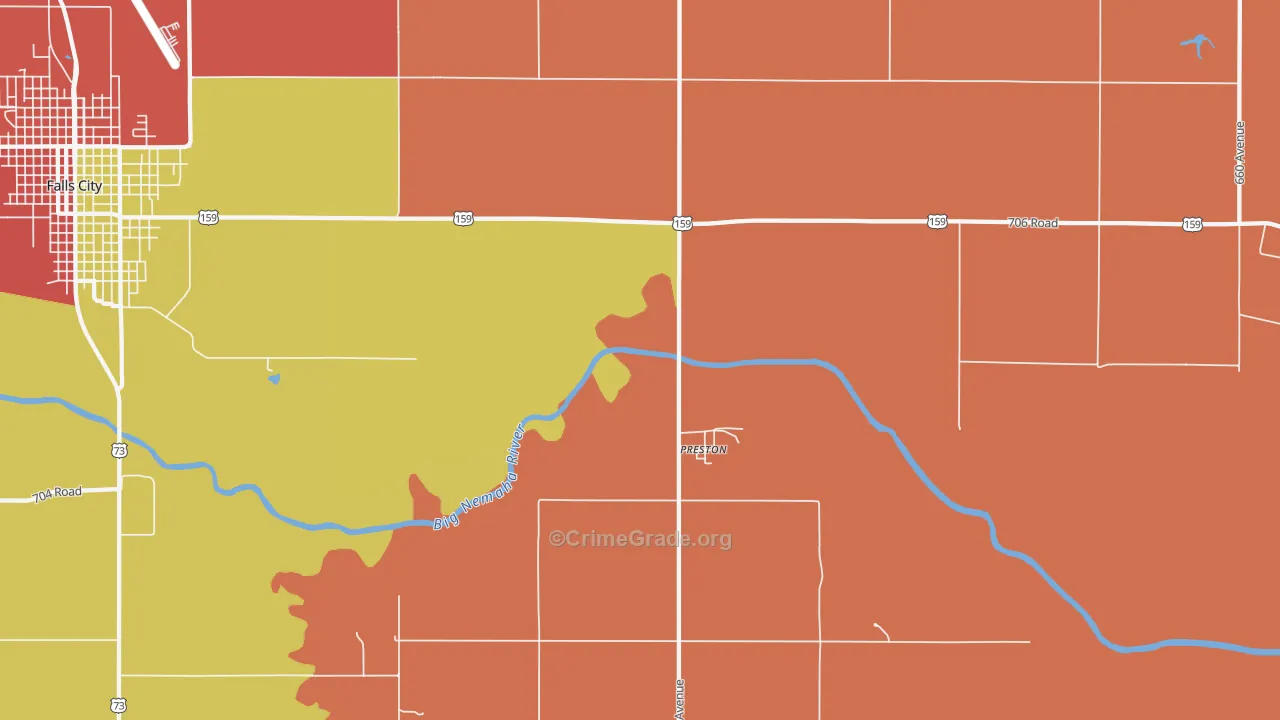 Preston, NE Map of Theft Rates