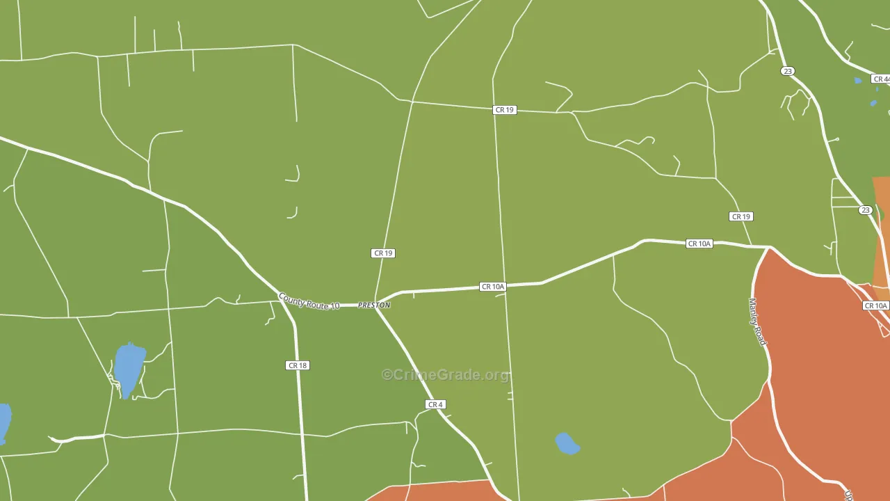 Preston, NY Map of Theft Rates