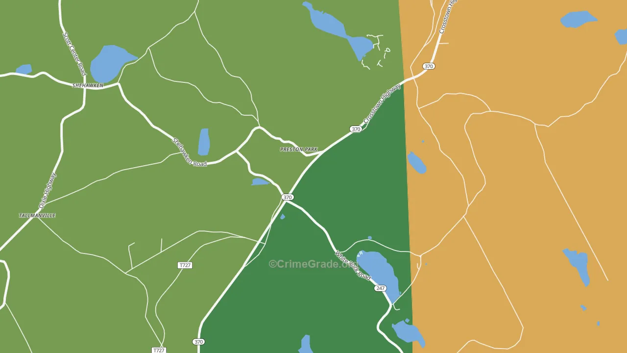 Preston Park, PA Map of Theft Rates