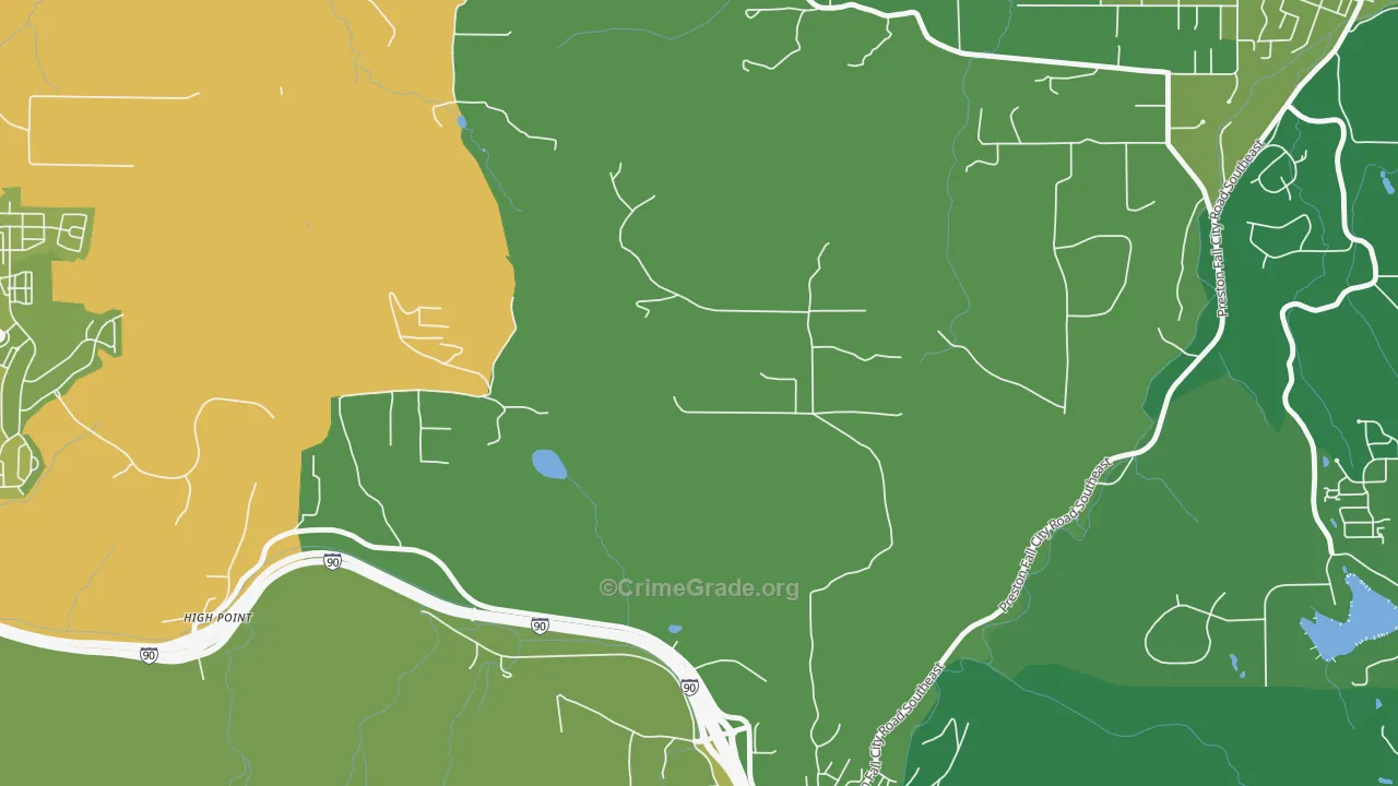 Preston, WA Map of Theft Rates