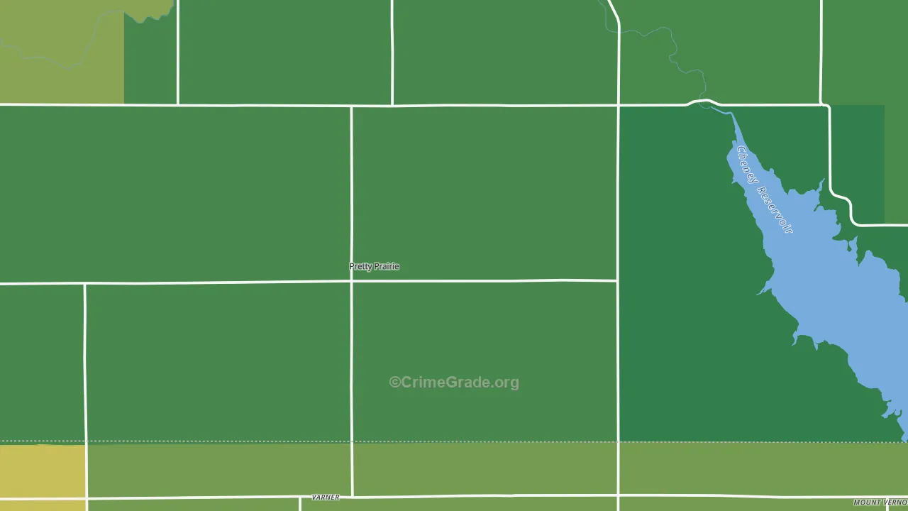 Pretty Prairie, KS Map of Theft Rates