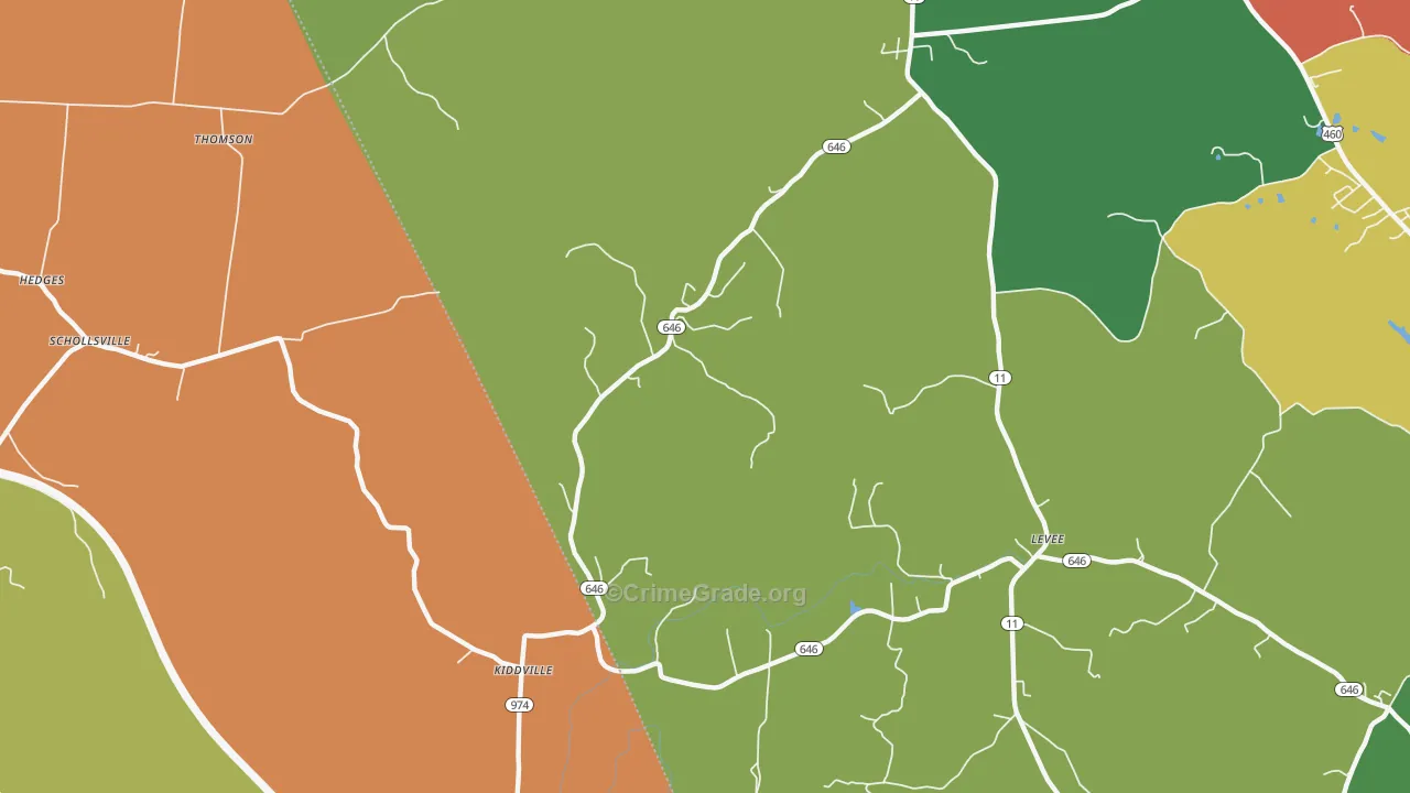 Prewitt, KY Map of Theft Rates