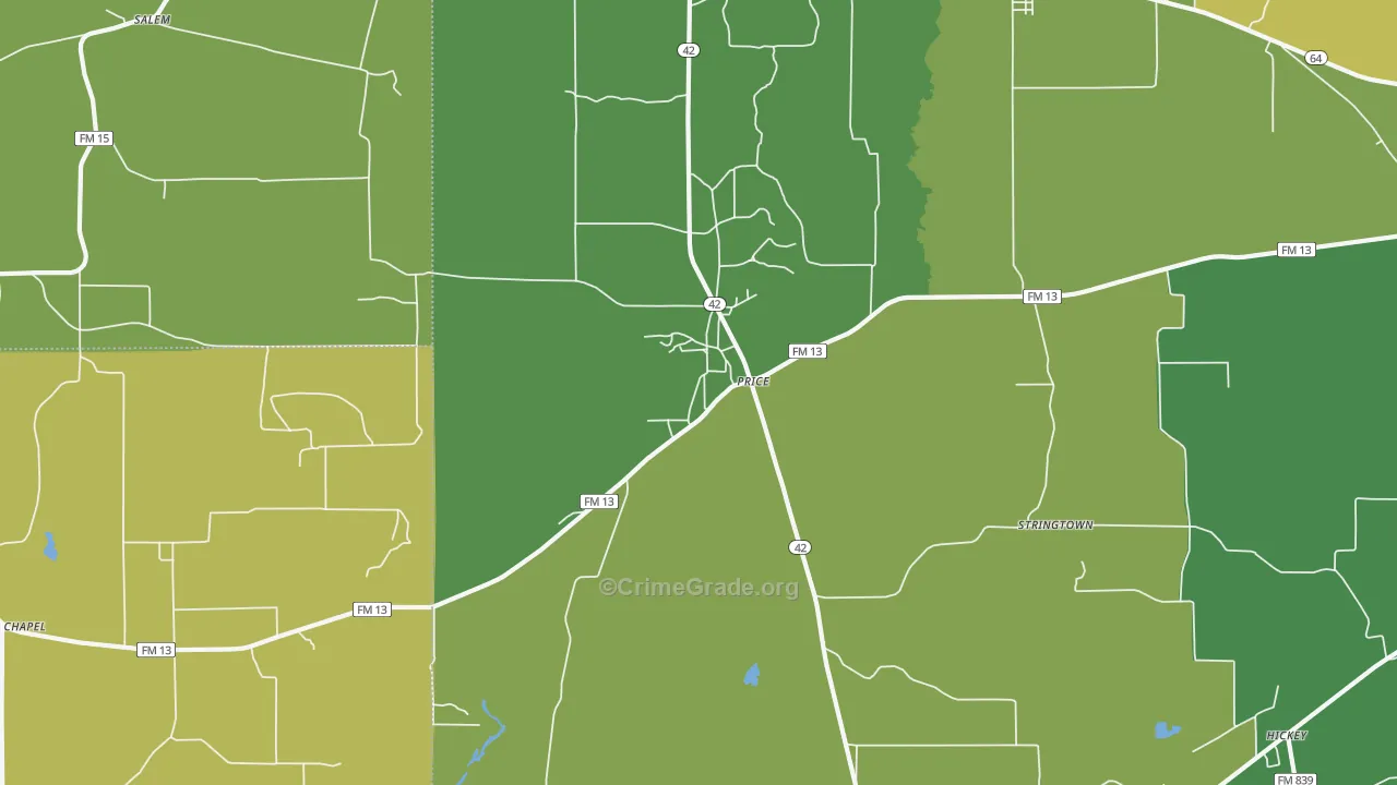 Price, TX Map of Theft Rates