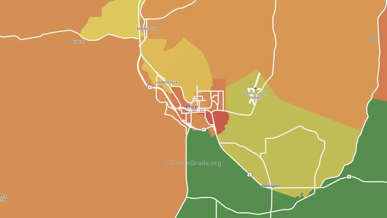 Price, UT Map of Theft Rates