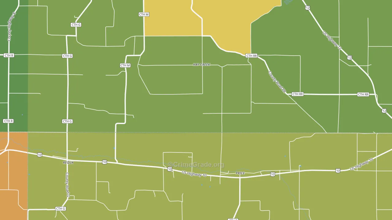 Price, WI Map of Theft Rates