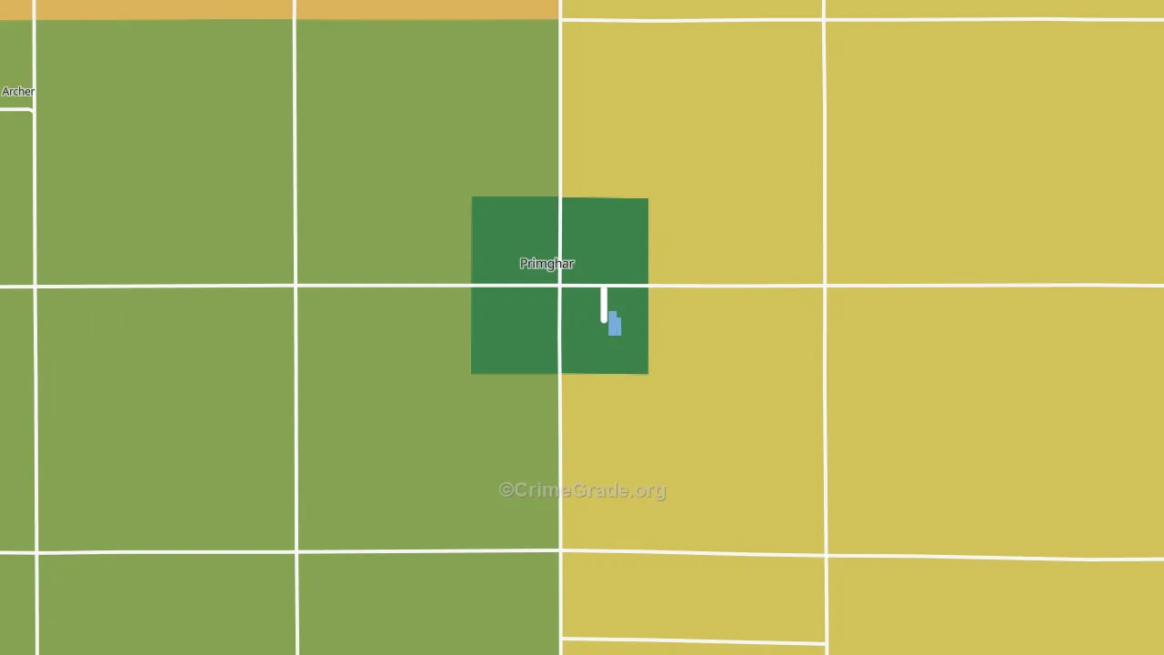 Primghar, IA Map of Theft Rates
