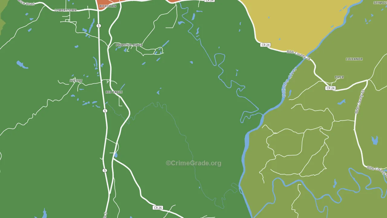 Primitive Ridge, AL Map of Theft Rates
