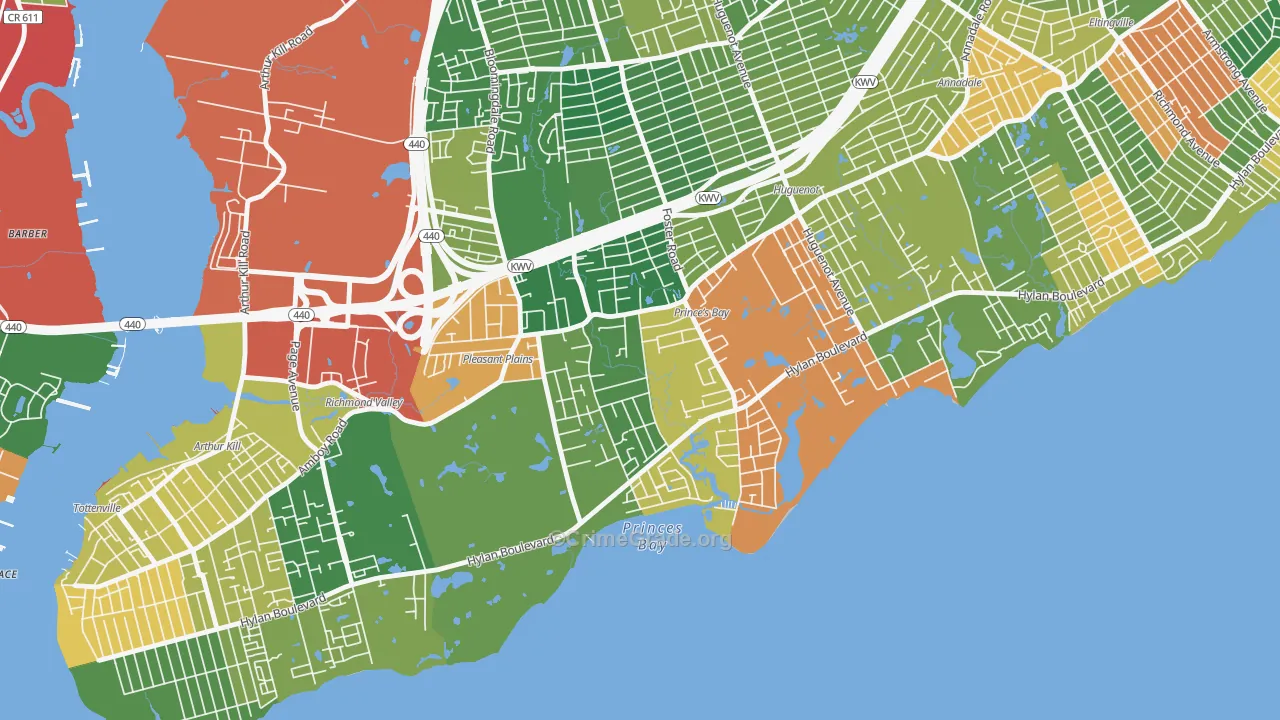 Prince's Bay, Staten Island, NY Map of Theft Rates