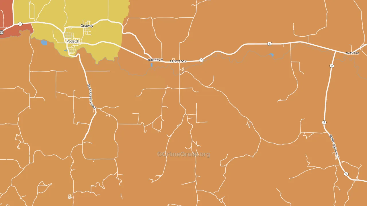 Princeton, ID Map of Theft Rates