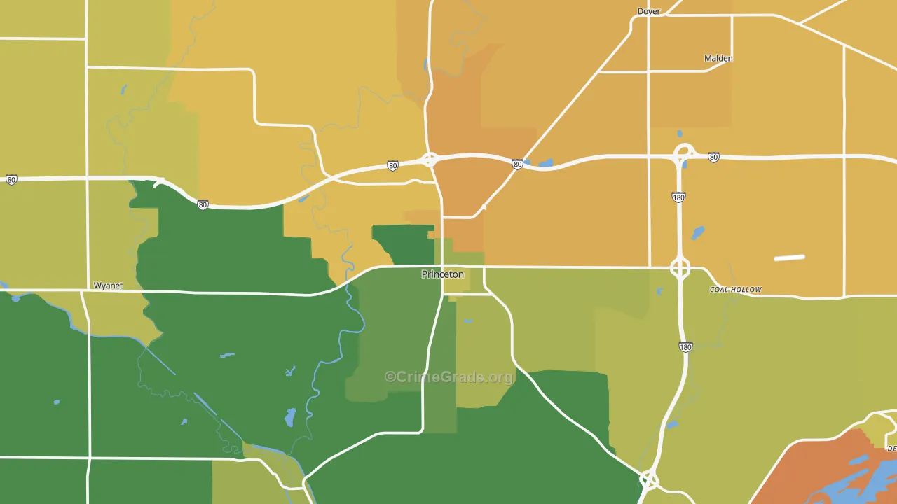Princeton, IL Map of Theft Rates