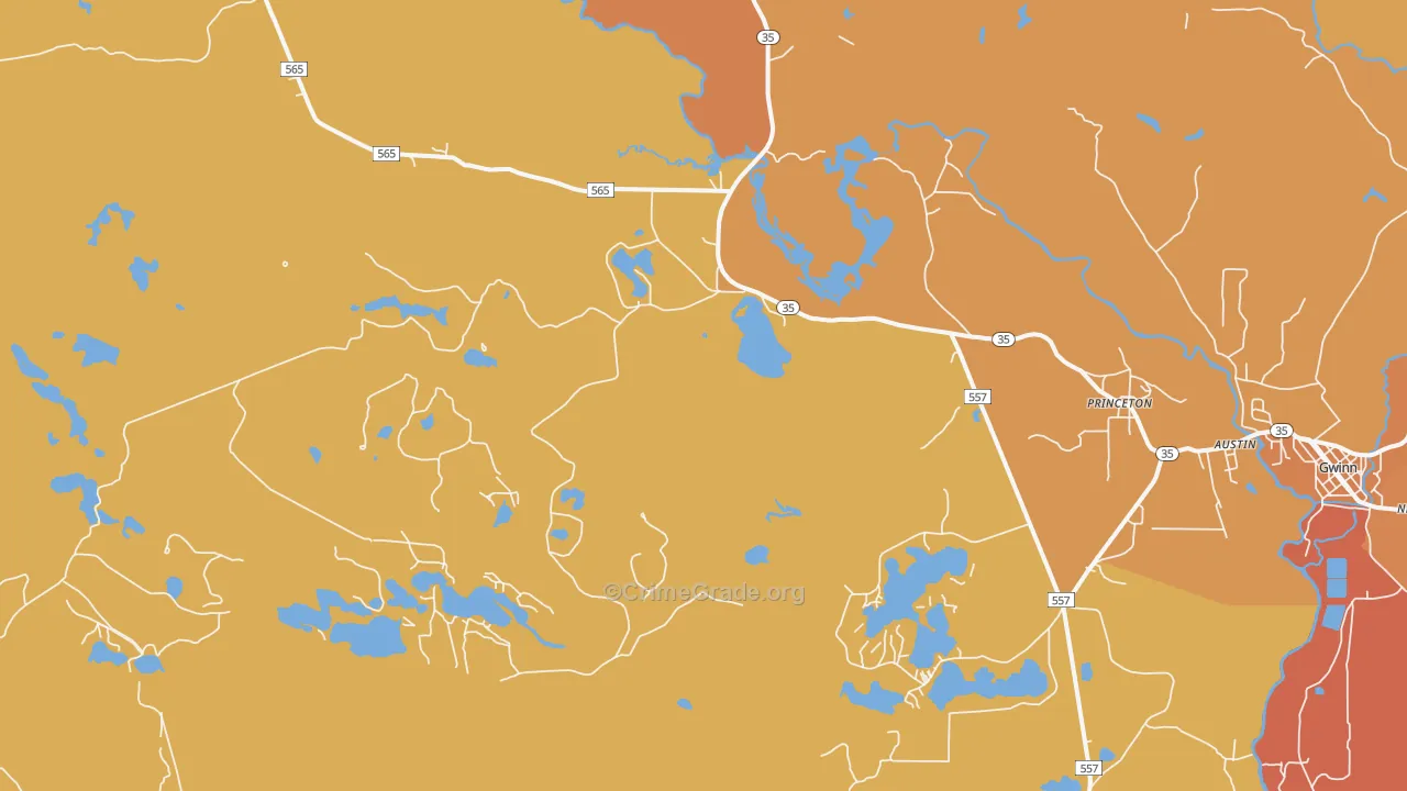 Princeton, MI Map of Theft Rates