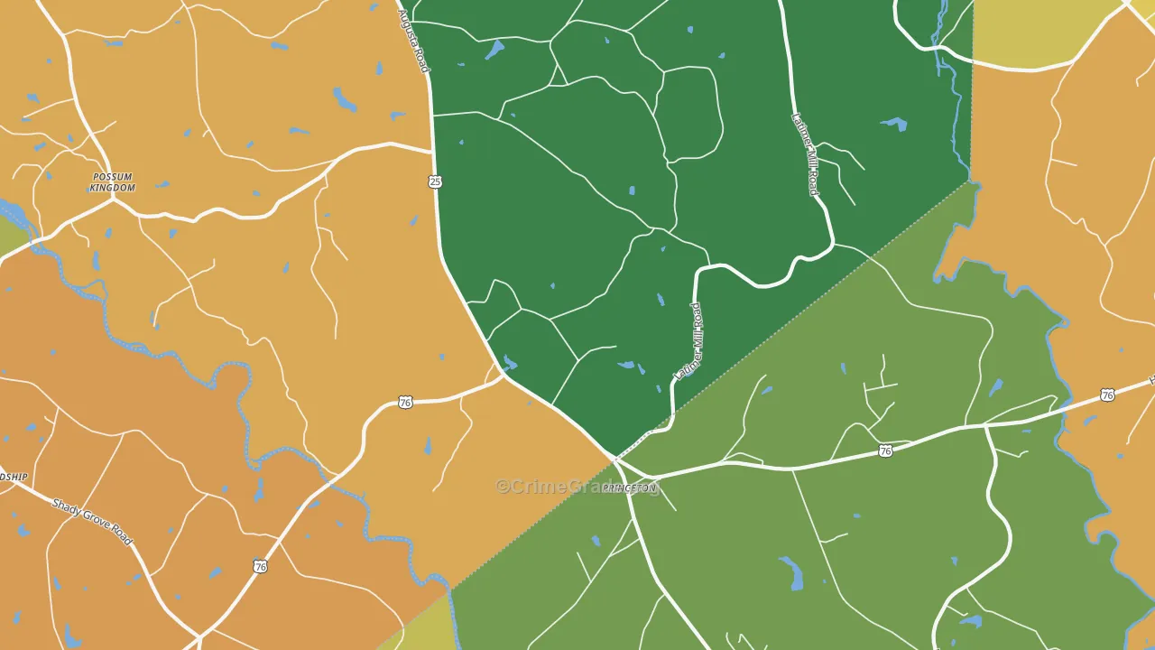 Princeton, SC Map of Theft Rates