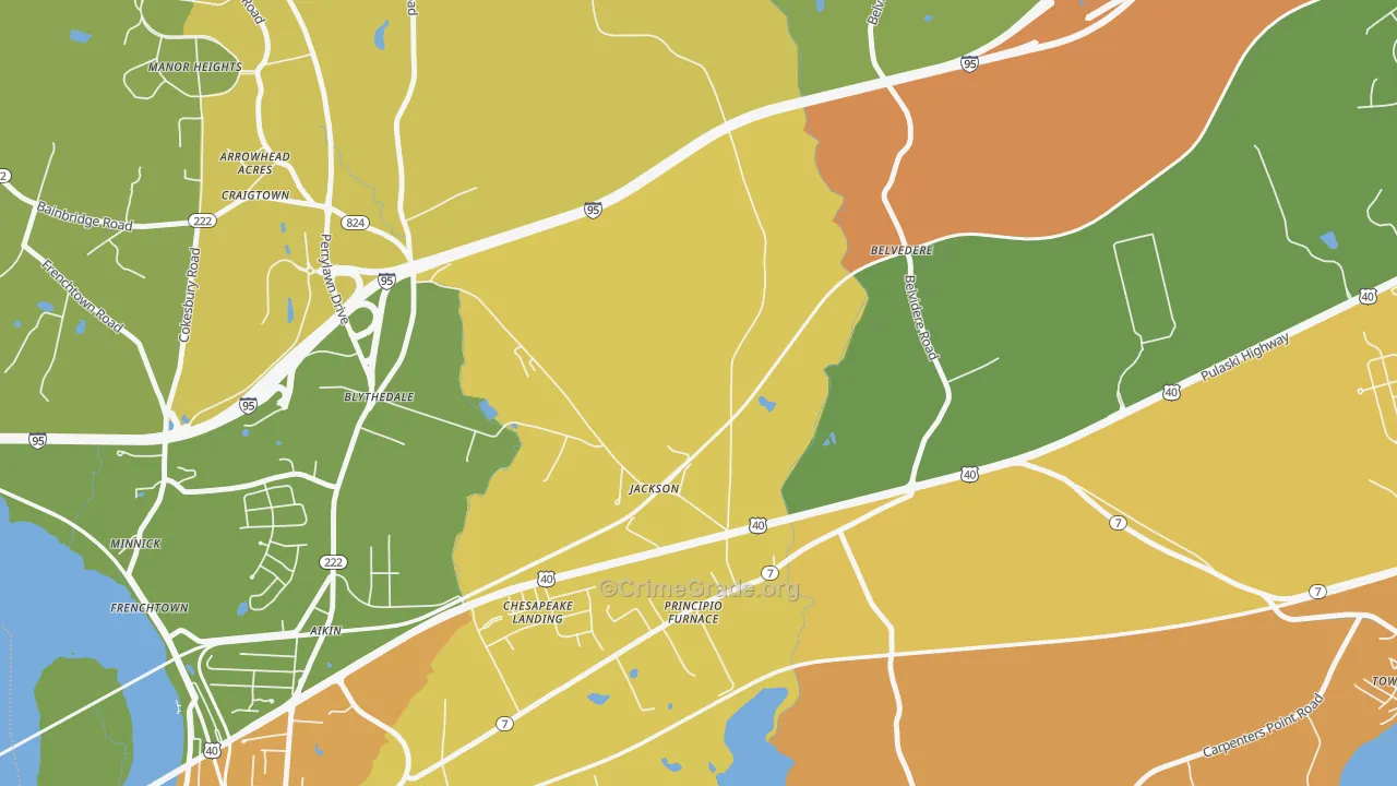 Principio Furnace, MD Map of Theft Rates