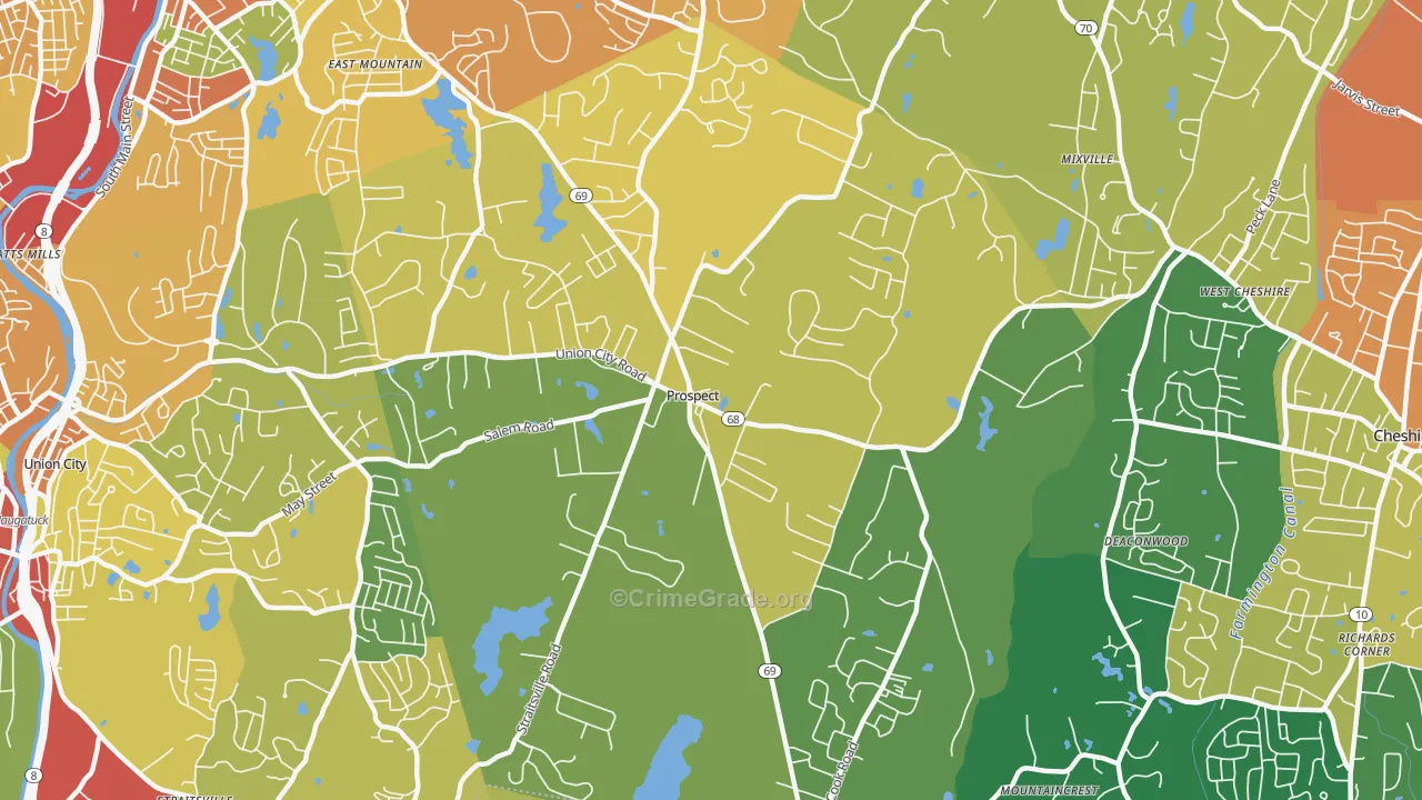 Prospect, CT Map of Theft Rates