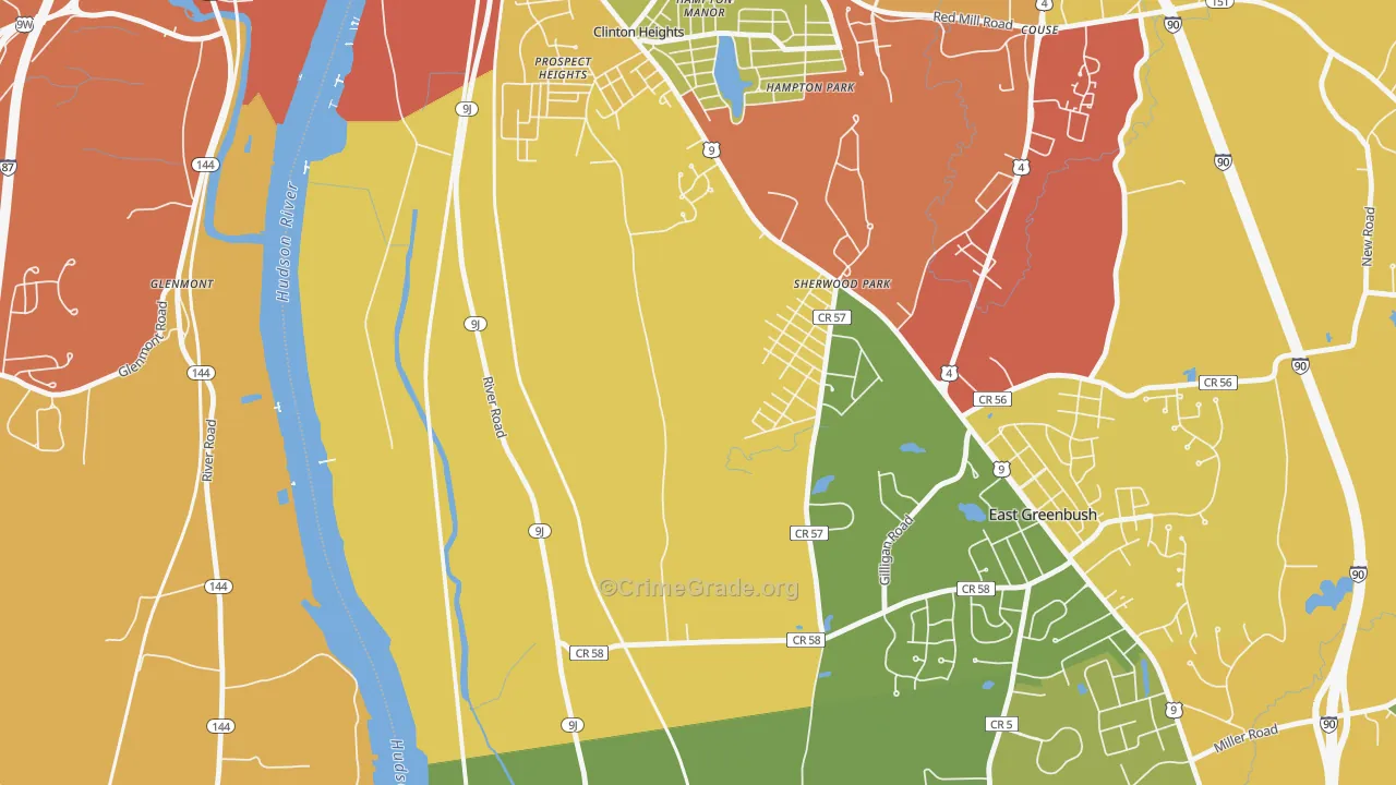 Prospect Heights, NY Map of Theft Rates