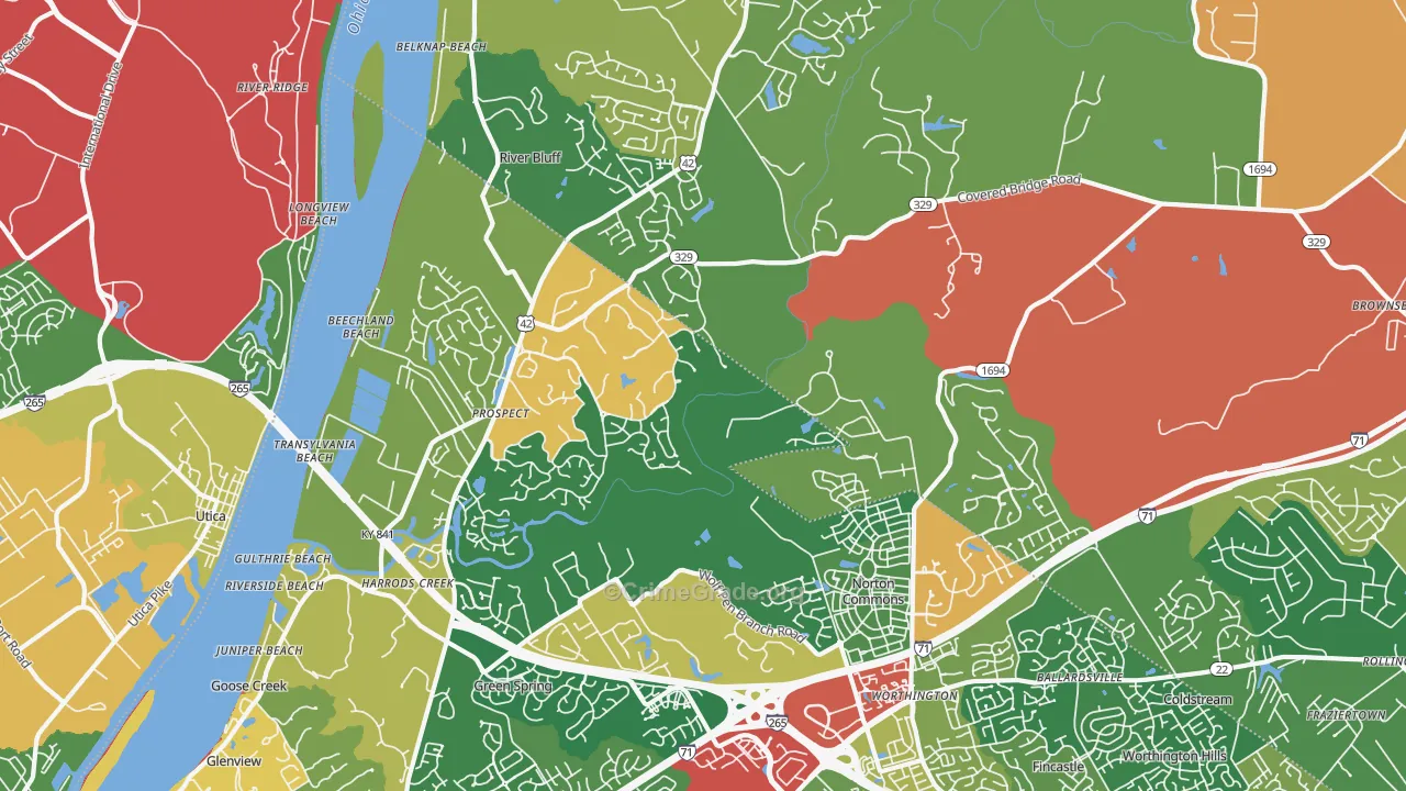 Prospect, KY Map of Theft Rates