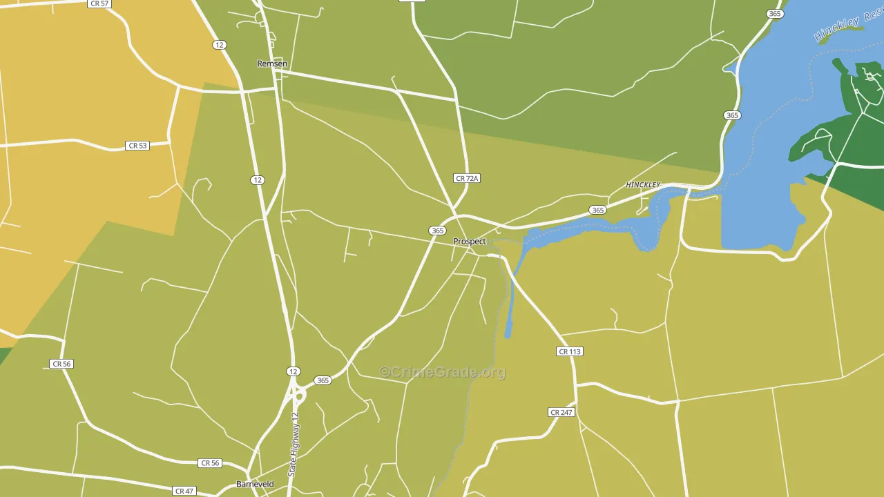 Prospect, NY Map of Theft Rates