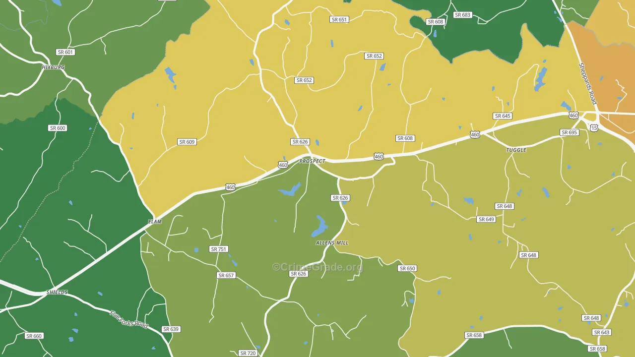 Prospect, VA Map of Theft Rates