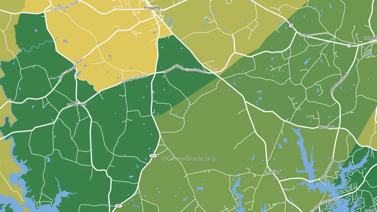 Prosperity, SC Map of Theft Rates