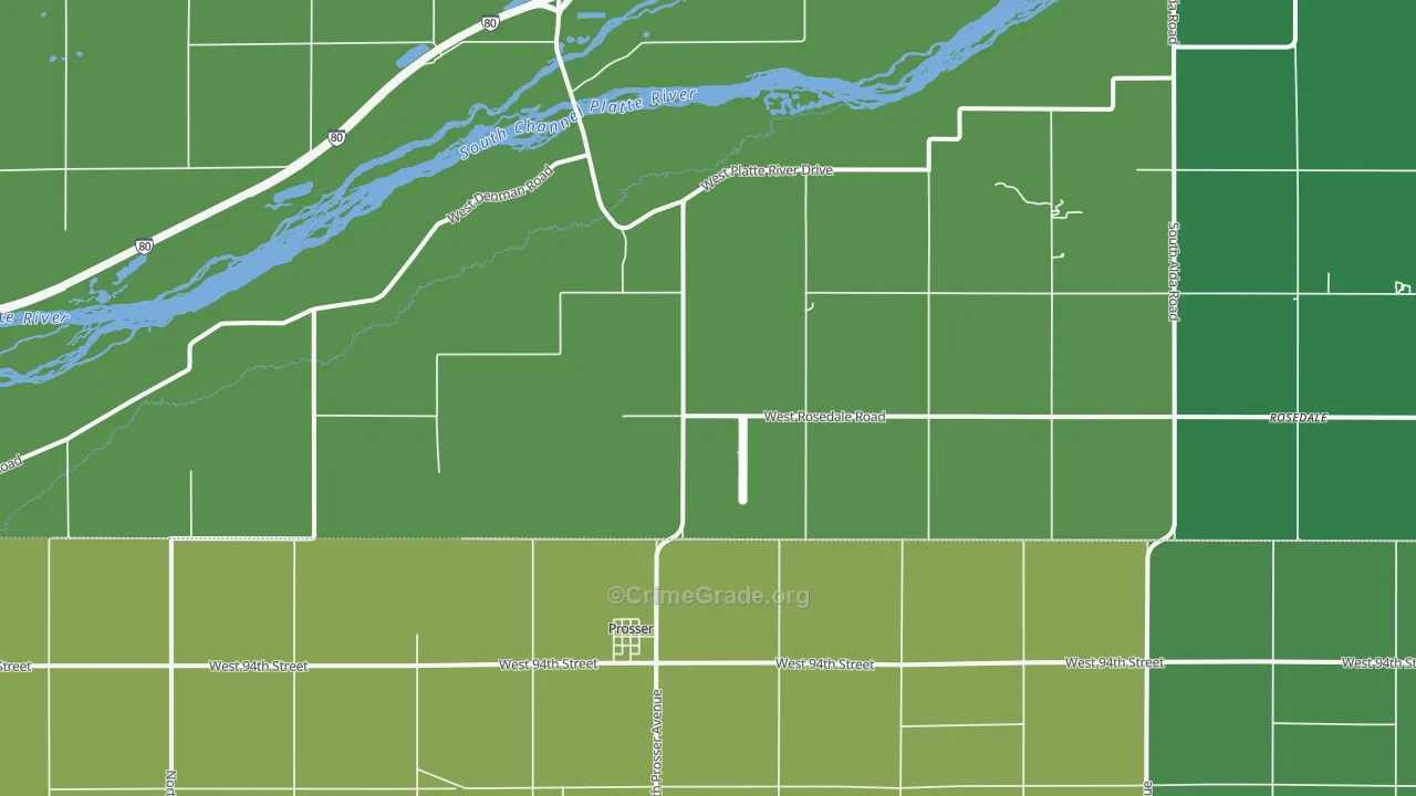 Prosser, NE Map of Theft Rates