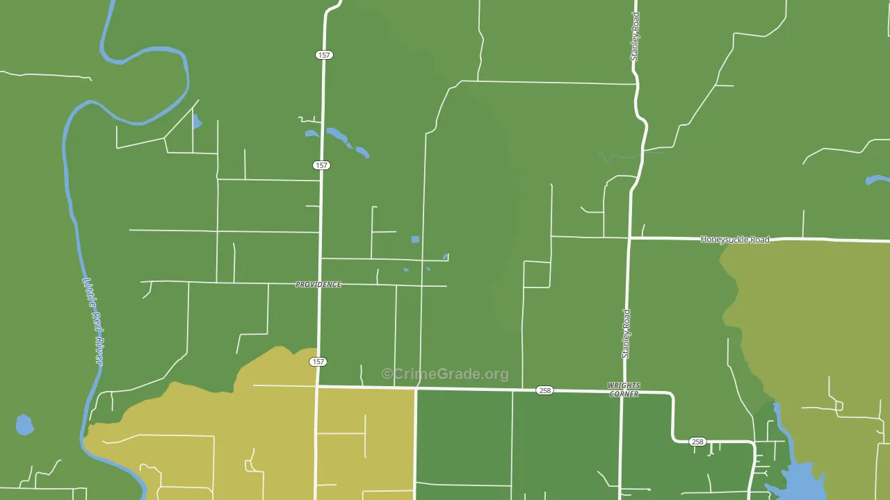 Providence, AR Map of Theft Rates