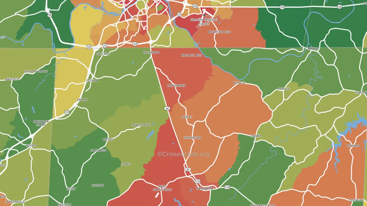 Providence, NC Map of Theft Rates