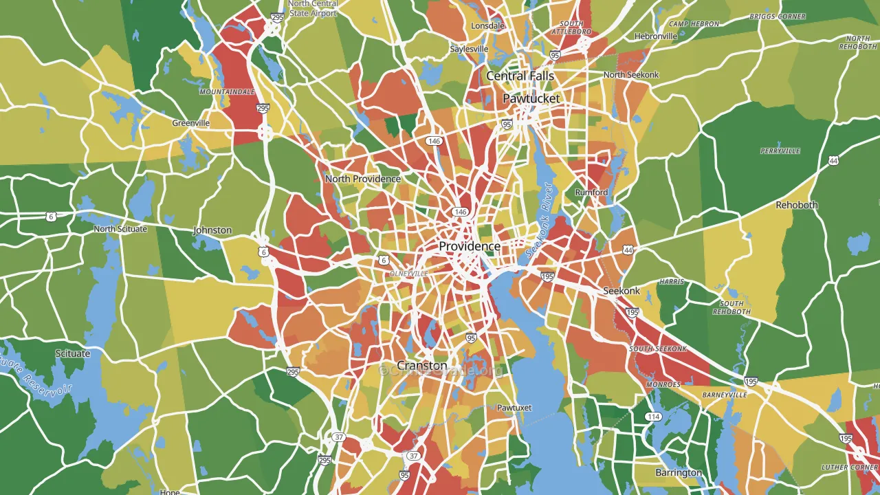 Providence, RI Map of Theft Rates