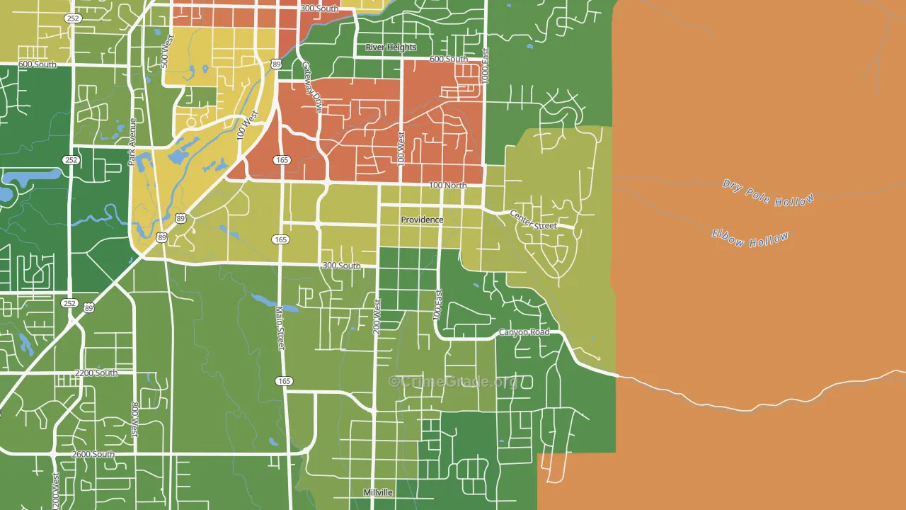 Providence, UT Map of Theft Rates