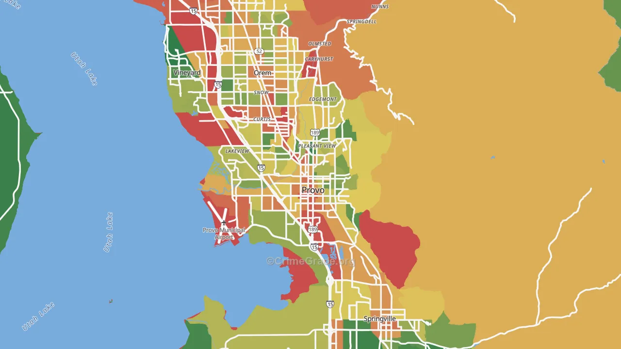 Provo, UT Map of Theft Rates