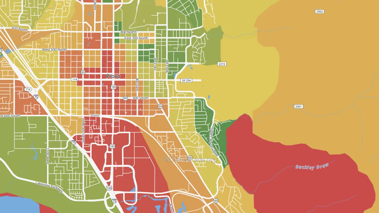 Provost, Provo, UT Map of Theft Rates