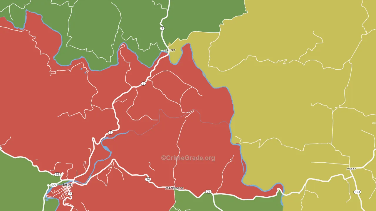 Pruitt, AR Map of Theft Rates
