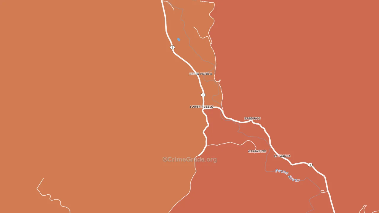Pueblo, NM Map of Theft Rates