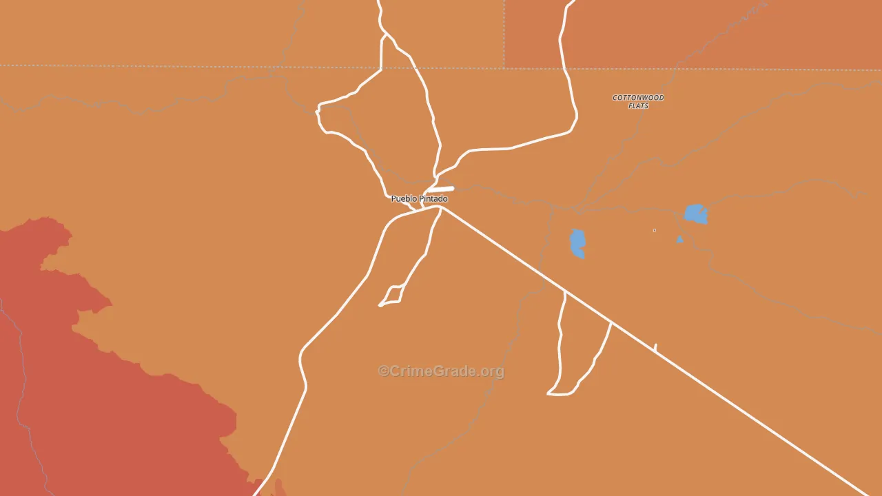 Pueblo Pintado, NM Map of Theft Rates