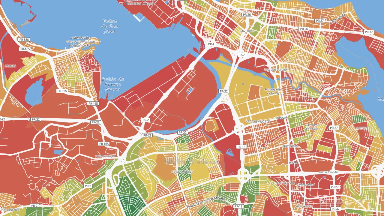 Puerto Nuevo, PR Map of Theft Rates