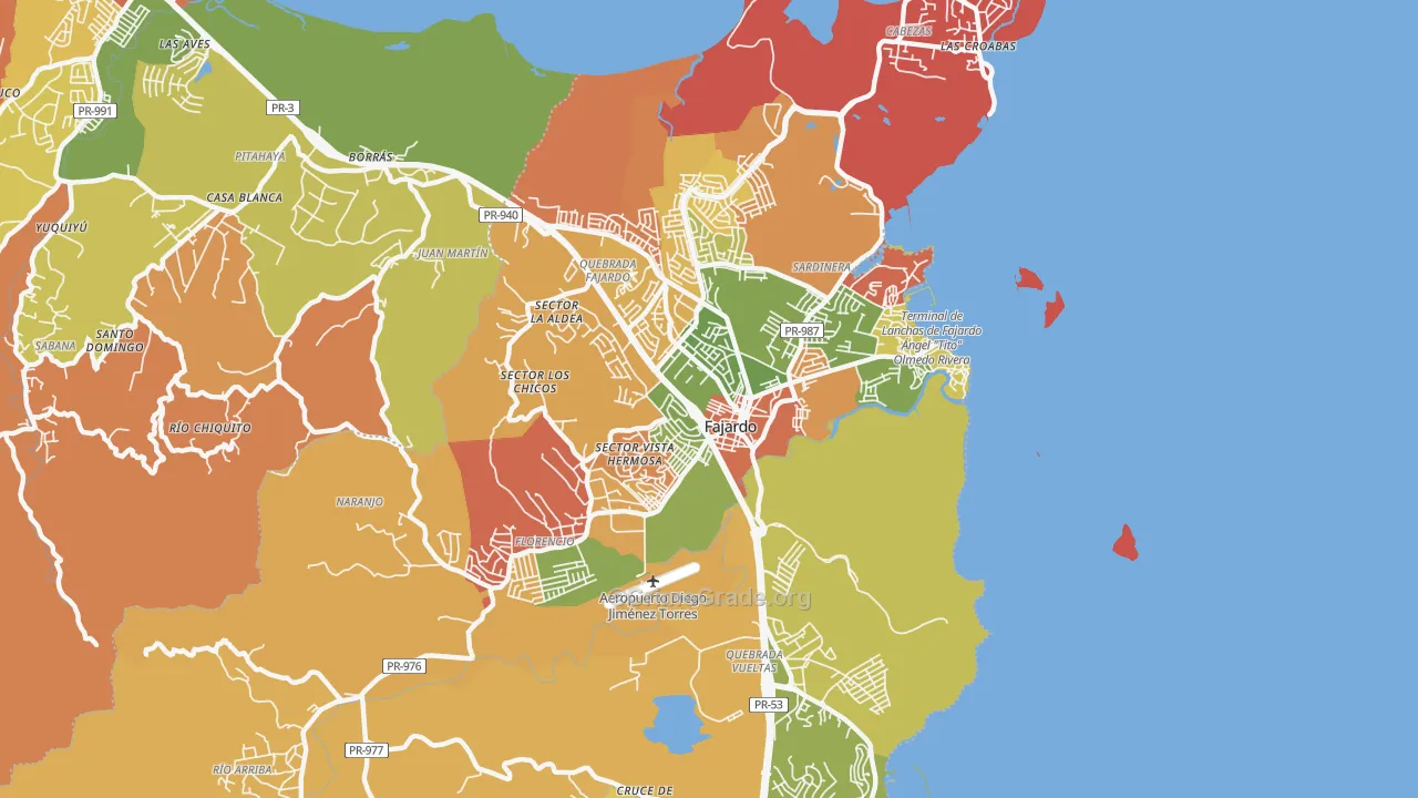 Puerto Real, PR Map of Theft Rates