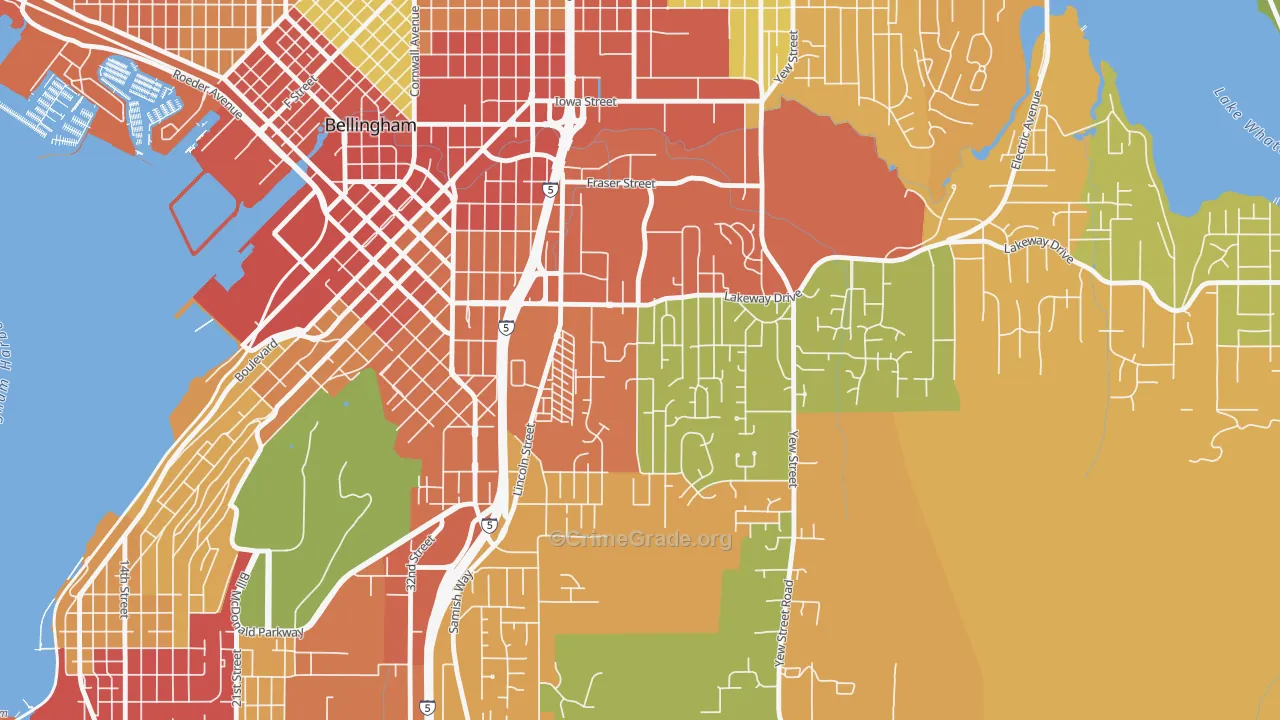 Puget, Bellingham, WA Map of Theft Rates
