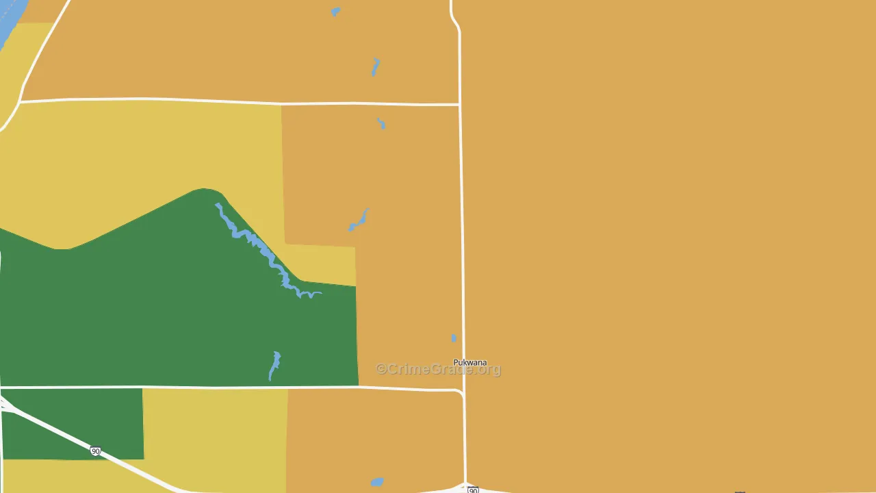 Pukwana, SD Map of Theft Rates