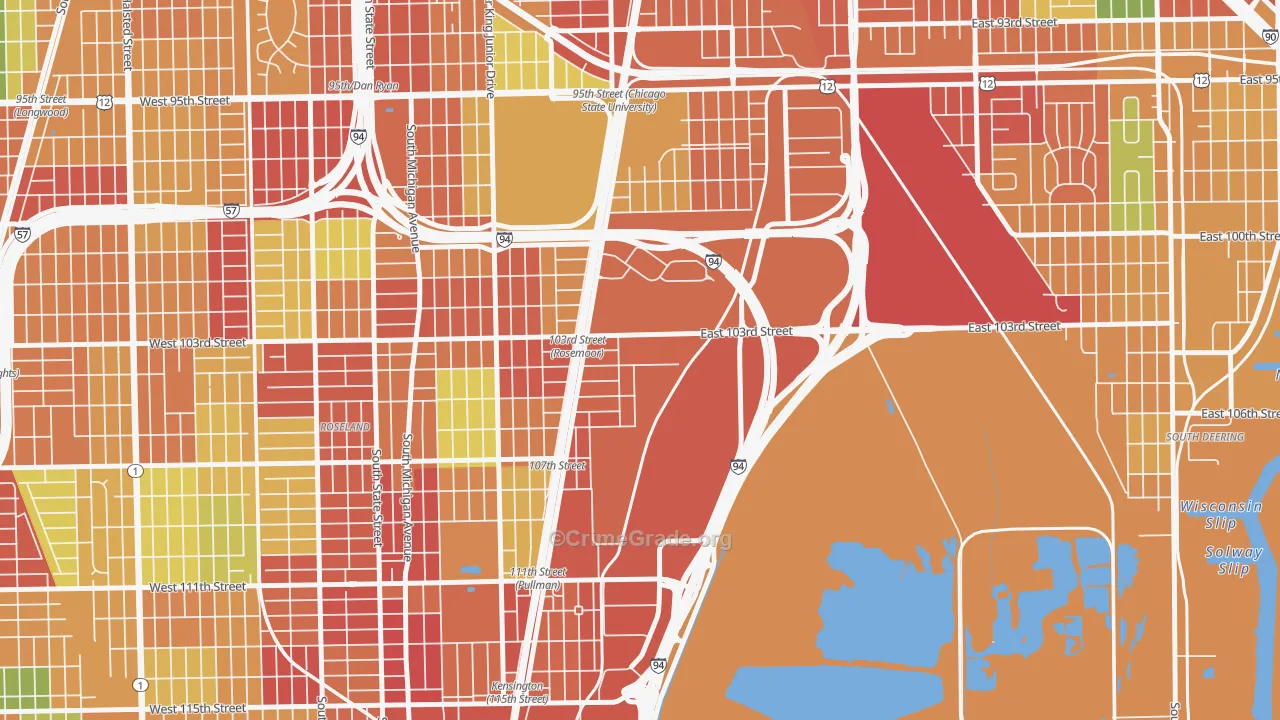 Pullman, Chicago, IL Map of Theft Rates