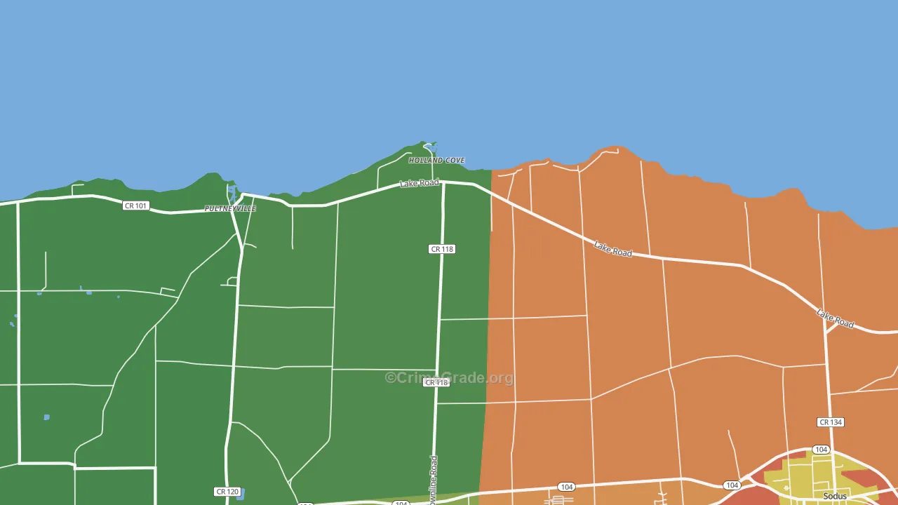 Pultneyville, NY Map of Theft Rates