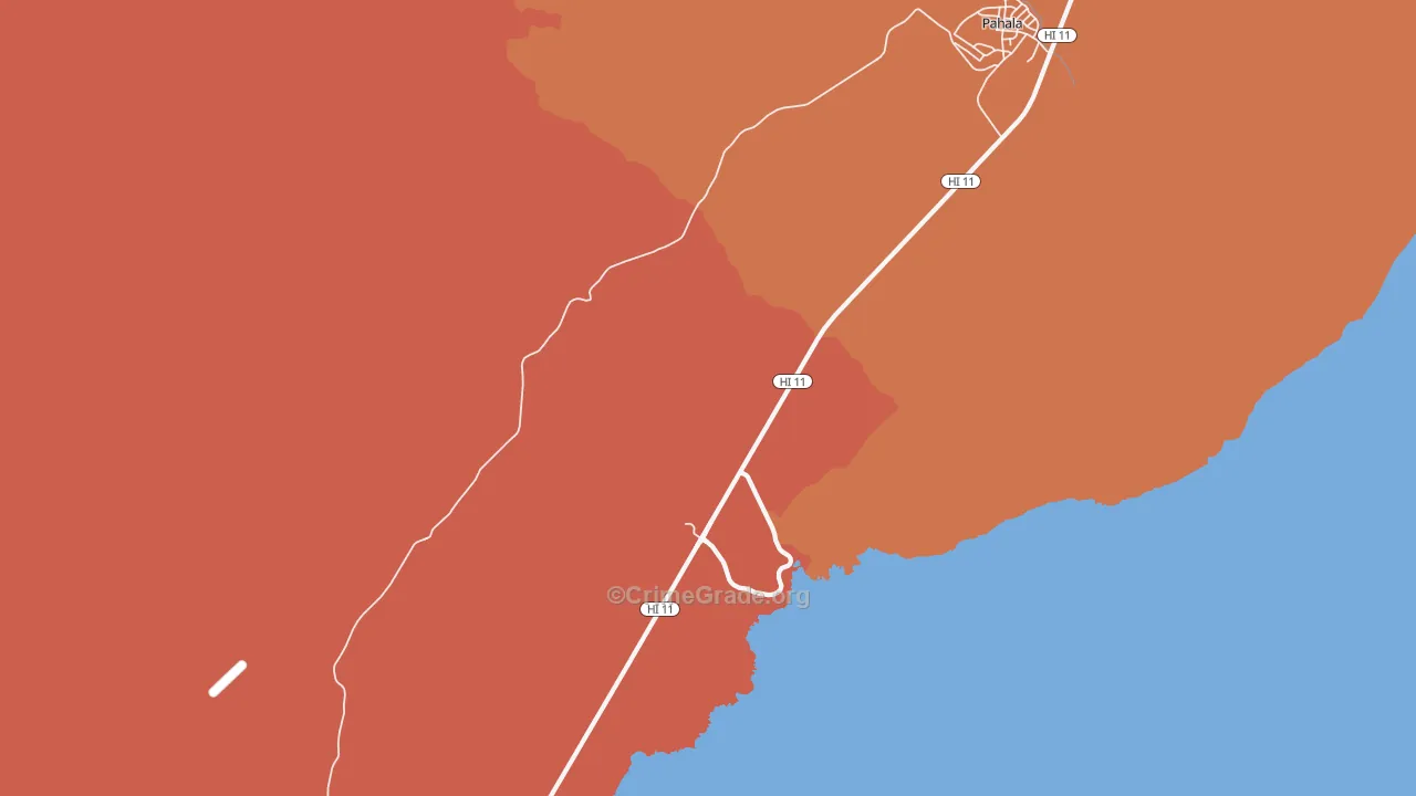 Punaluu, HI Map of Theft Rates