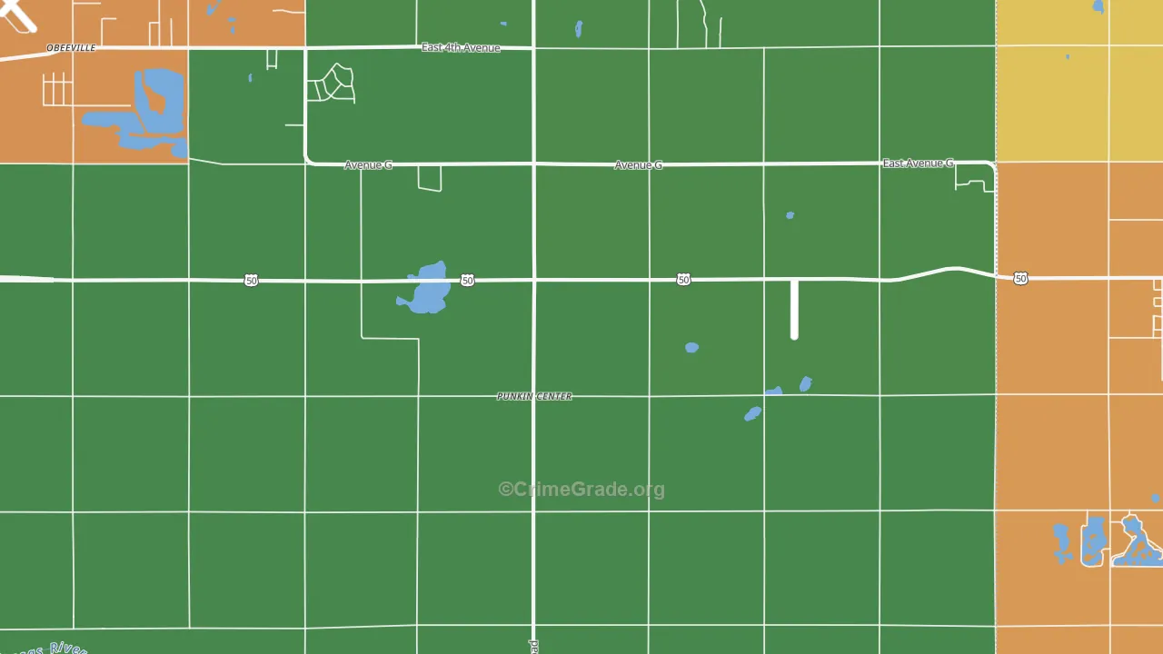 Punkin Center, KS Map of Theft Rates