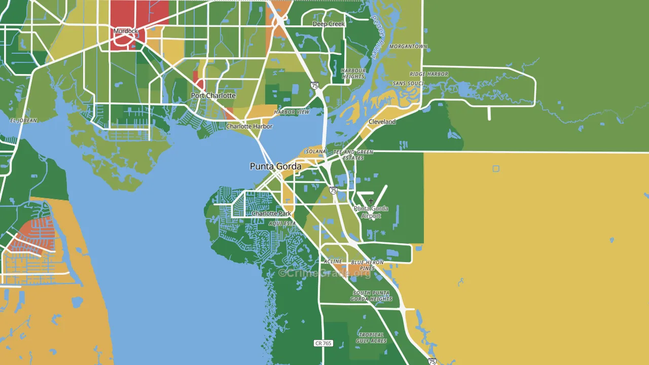 Punta Gorda, FL Map of Theft Rates