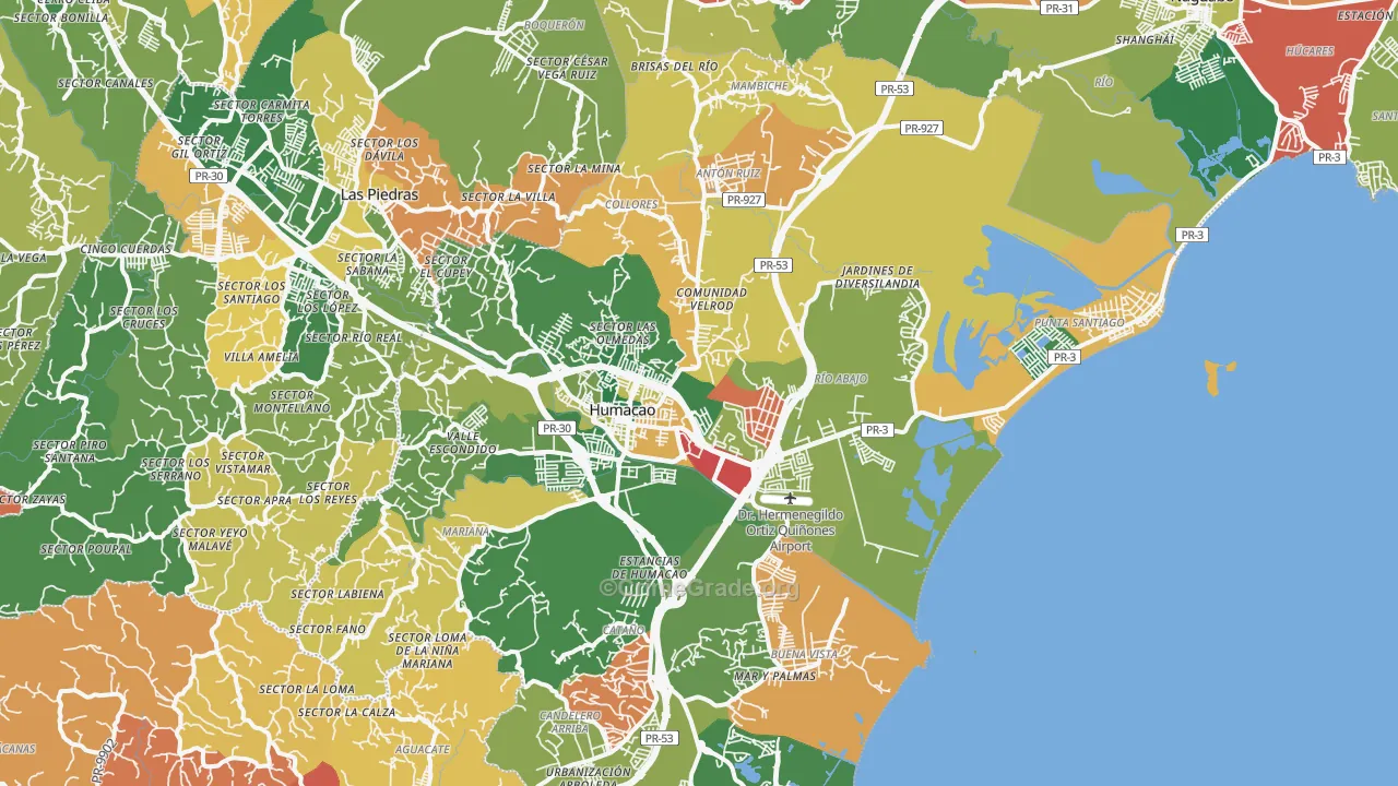 Punta Santiago, PR Map of Theft Rates