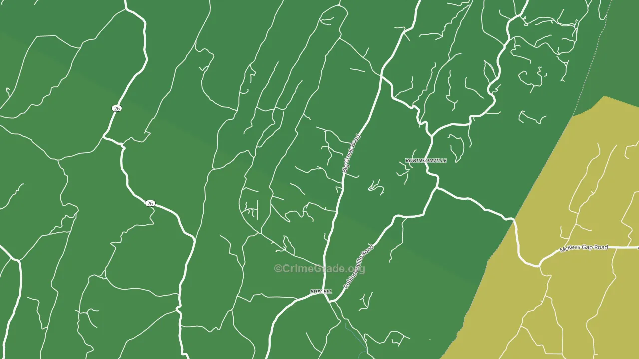 Purcell, PA Map of Theft Rates