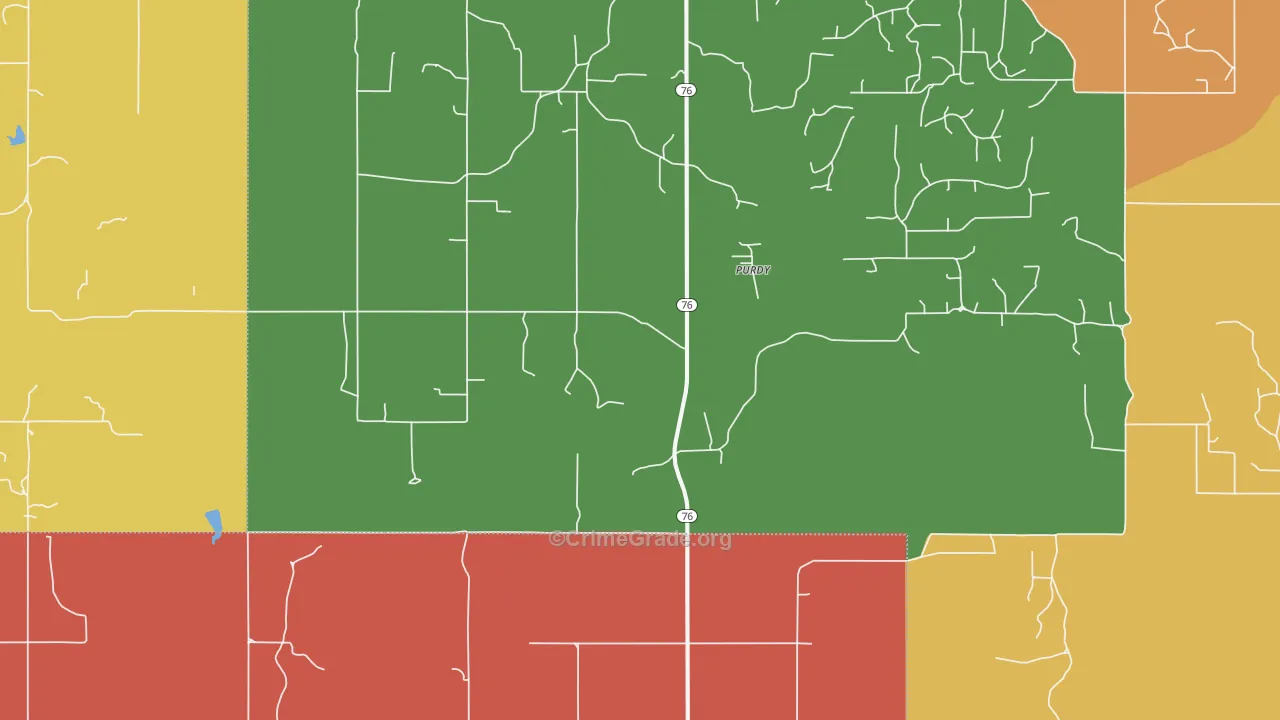 Purdy, OK Map of Theft Rates