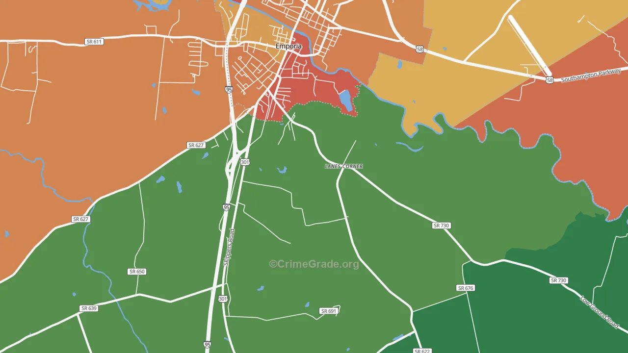 Purdy, VA Map of Theft Rates