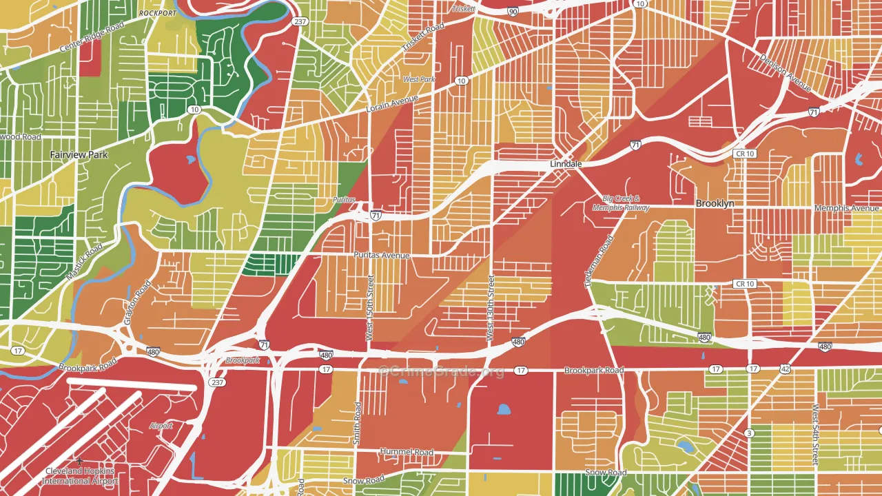 Puritas Longmead, Cleveland, OH Map of Theft Rates