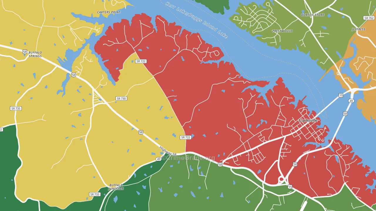 Puryear Corner, VA Map of Theft Rates