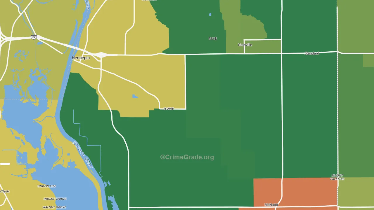 Putnam County, IL Map of Theft Rates